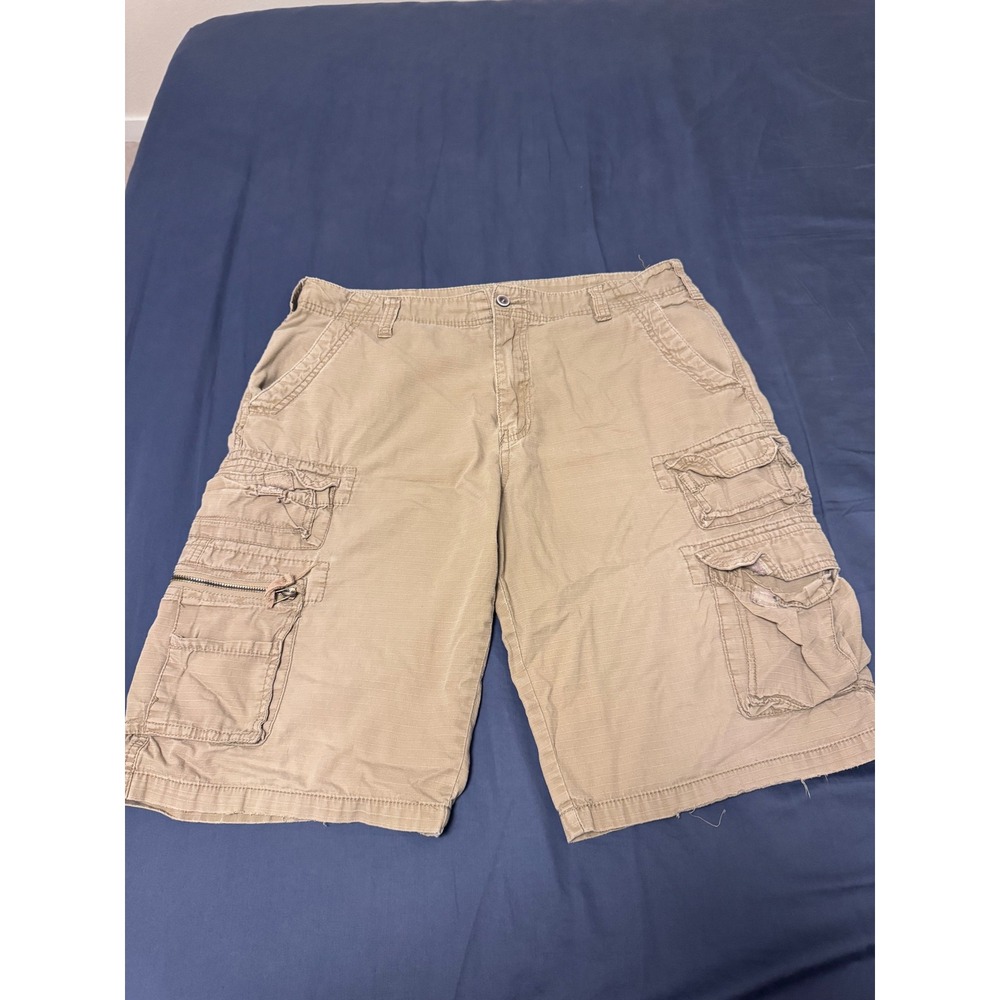Polo by Ralph Lauren Cargo Shorts Men 34 Khaki Ripstop Utility Military Tact Y2K